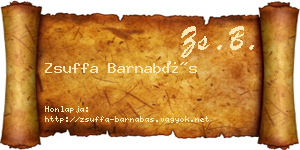 Zsuffa Barnabás névjegykártya