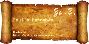 Zsuffa Barnabás névjegykártya